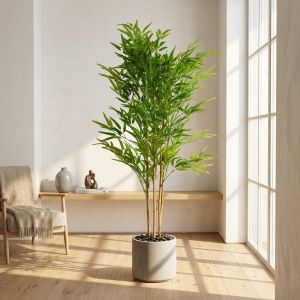 Planta artificial bambú verde 150 cm verde y marrón - naturing monde