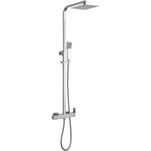 Valaz barra de ducha monomando cuadrada ajustable 120cm cromada - 25cm