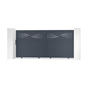 Pack puerta corredera halti 3m a.140cm + puerta halti 1m a.140cm gris