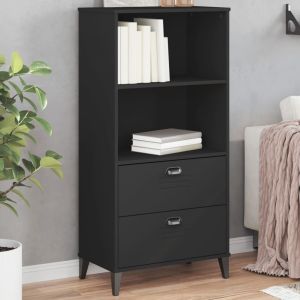 Librería viken madera de ingeniería negro 60x35x123 cm
