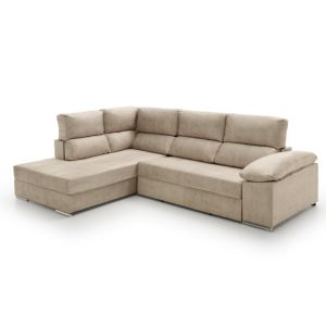 Sofa cama chaise longue fiorella  beige izquierda