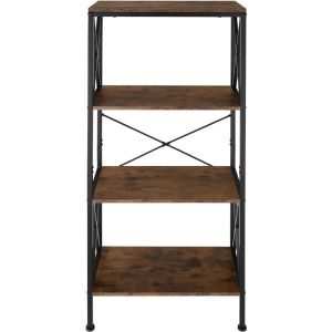 Estantería estilo industrial 4 baldas 61,5x34,5x133x5 cm madera clara