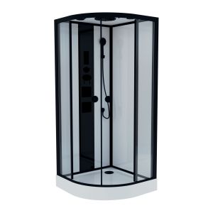 Ondee - cabina hidromasaje nogea - negro mate - en kit - 1/4 circulo 90cm