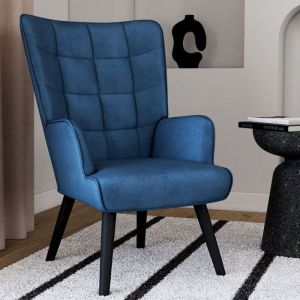 Sillón de terciopelo azul pato - al. 94,5 cm