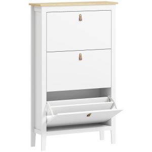 Mueble zapatero 80x24x131 cm color blanco Homcom
