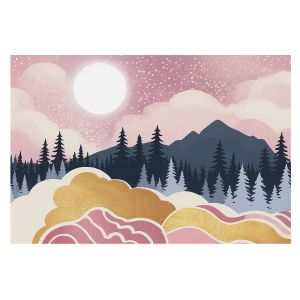 Papel pintado tejido no tejido 312x219 atardecer rosa tulup