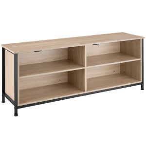 Mueble bajo estilo industrial para tv 147x41x60,5 cm madera clara
