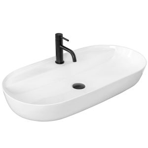 Rea lavabo sobre encimera aura 81 white oval, 81x41x14 cm