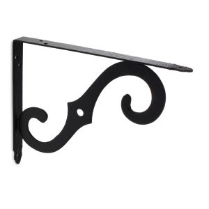 Escuadra de balda rei 1476 | 23x205x255 mm | negro forja | 6 uds. | acero