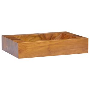 vidaXL lavabo de madera maciza de teca 50x35x10 cm