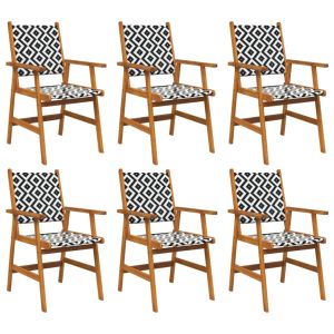 vidaXL sillas de jardín 6 unidades madera maciza acacia