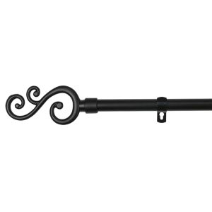 Barra de forja extensible y decorativa (negro, 160-310cm forma s)
