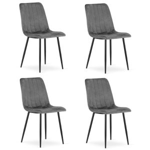 Valora sillas jewa terciopelo gris oscuro x4 resistentes