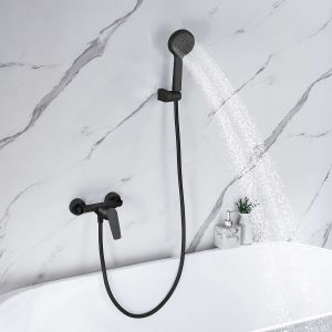 Monomando de ducha sky bath negro mate serie nature
