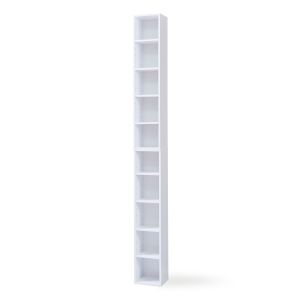 Estantería para cds tynset 10 compartimientos 187x20x17cm blanco [en.casa]
