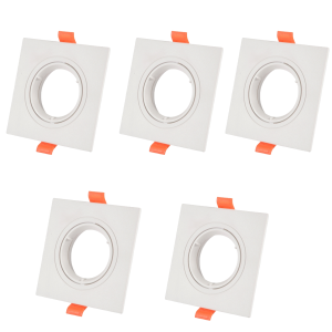 5x marco cuadrado orientable empotrable en techo para gu10/mr16