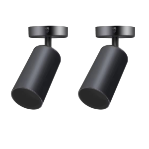 Pack x2 foco aplique de techo giratorio para bombilla gu10 color negro