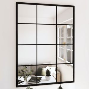 Espejos de pared 3 uds metal negro 80x60 cm