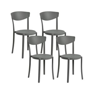 Conjunto de 4 sillas de jardín vieste gris oscuro