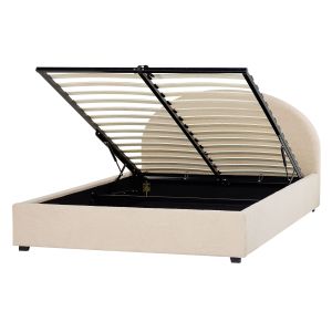 Cama con almacenaje vaucluse bouclé beige 160 x 200 cm