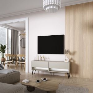 Mueble tv - 140 cm - cashmere con LED