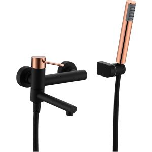 Imex - grifo monomando ducha y bañera negro rosa