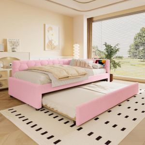 Banqueta convertible 90x200cm con cama nido y 2 cajones gris