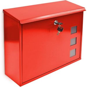 Buzón de pared de diseño contemporáneo rojo para uso