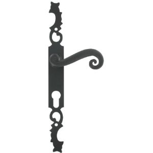 Tirador de puerta de hierro forjado negro aquitaine bouvet llave i cilindro