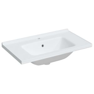 vidaXL lavabo de baño rectangular cerámica blanco 81x48x19,5 cm
