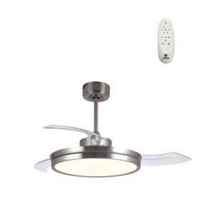 Cristalrecord ventilador dc areca níquel LED 45w 3500lm