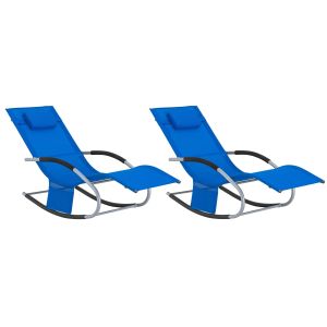 Tumbona×2 mecedora con almohada y bolsillo ogs28-kb×2 sobuy