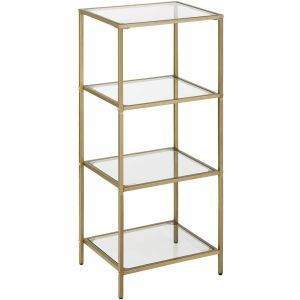Librería valora de cristal y metal, diseño moderno para salón