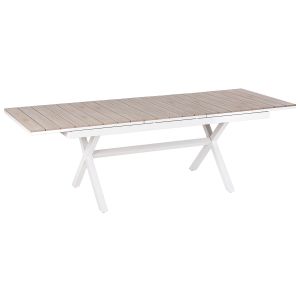 Mesa de jardín extensible fanes 184/242 cm 90 cm metal blanco