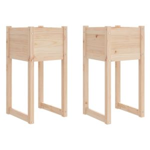 vidaXL jardinera 2 unidades madera maciza de pino 40x40x81 cm