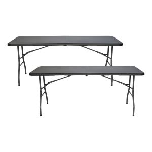 Pack 2 mesas plegables rectangulares para catering 180x74cm Thinia Home