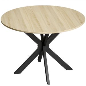 Mesa plegable comedor 110x110x76 cm mdf, acero color marrón Homcom