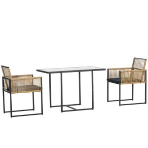 Muebles de jardín 107x58x70 cm acero, pe bicolor Outsunny