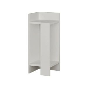 Comodino asterix, repisa blanca, en madera nobilitada