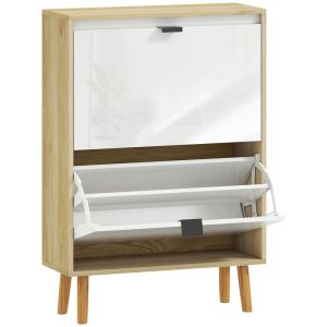 Zapatero estrecho 60x24x91 cm mdf color blanco Homcom