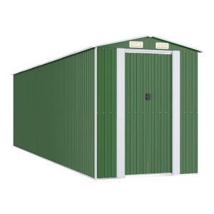 vidaXL cobertizo de jardín acero galvanizado verde 192x689x223 cm