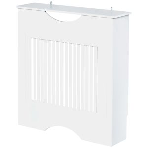 Cubierta del radiador mdf color blanco 78x19x82 cm homcom