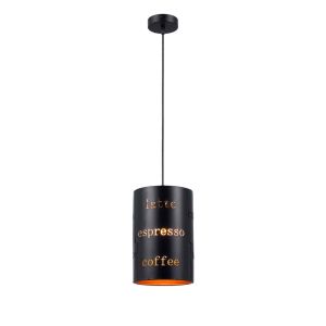 Lámpara de techo colgante coffee 2 azabak - 60 w - negro - metal