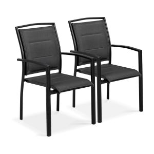 Oviala - lote de 2 sillones de aluminio negros