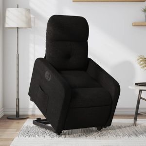 Sillón eléctrico reclinable elevable de tela negro qweo6739