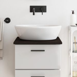 Encimera baño madera maciza tratada marrón oscuro 40x60x2 cm eerf8797
