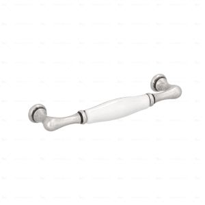 Tirador para muebles de zamac y porcelana, dist entre ejes 128mm lote 25
