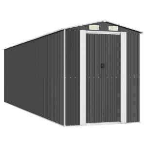 vidaXL cobertizo de jardín acero galvanizado antracita 192x689x223 cm