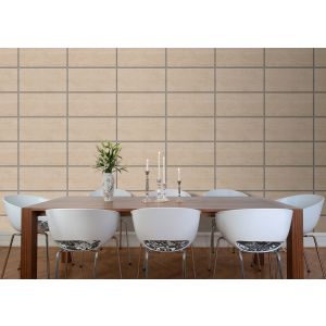 Papel pintado tnt cuarterones de madera wooden panel natural y plata