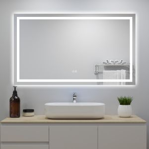 Espejo de baño LED 120×70cm + bluetooth + regulación continua + antivaho